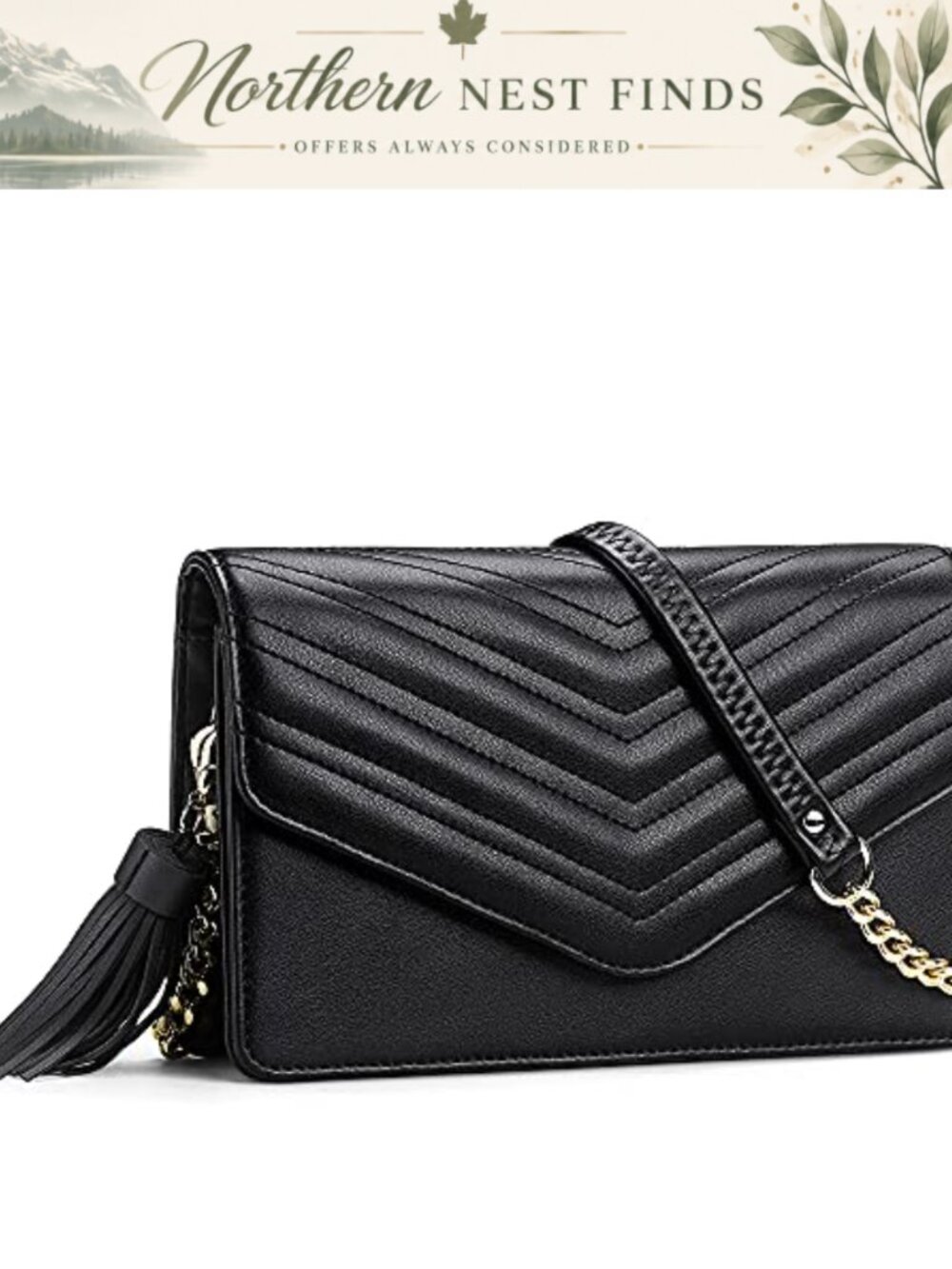 Quilted Vegan Leather Crossbody Bag with RFID Card Slots